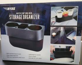 Rydz 841437151404 Black Cup Holder Multi Storage Organizer Car Auto Truck Universal Mount