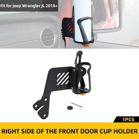 Savadicar2025033234 Savadicar Metal Door Cup Holder Drink Right Side Rack For Jeep Wrangler Jl Jt 2018