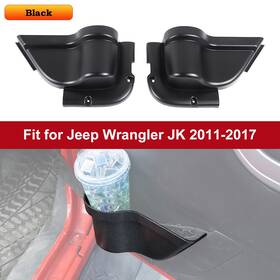 Savadicar2025x0427471 Savadicar 2pcs Front Door Storage Net Cup Holders Box For Jeep Wrangler Jk 2011-2017 Black