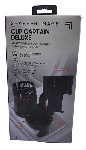 Sharper Image 740275057780 Cup Captain 2 In 1 Holder - Brand New