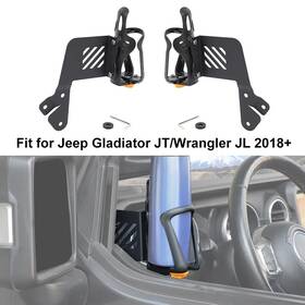 Shineka0125032431 Shineka 2pcs Front Side Door Mount Cup Holder Bracket Stand For Jeep Wrangler Jl Jt 18