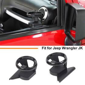 Shineka20250417s11790 Shineka 2xfront Door Mount Water Cup Bracket Holder Set For Jeep Wrangler Jk Jku 2011-18