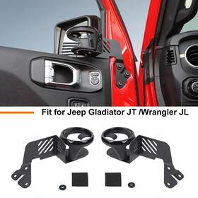 Shineka20250417s11796 Shineka 2x Front Door Mount Cup Holder Bracket Set For Jeep Wrangler Jl Gladiator Jt 18