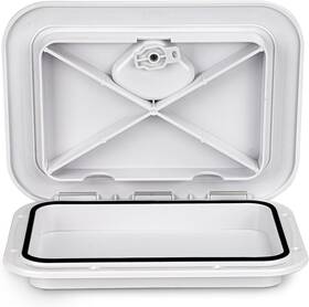 Dp-15 Smart Marine Smartmarine Deck Access Hatch 14 Inch Black/white Rectangle Boat White