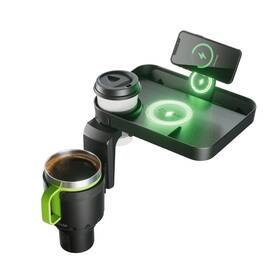 Cupholder013bk Sodaride Car Cup Holder Expander With Wireless Charger Tray 4 In 1 Detachable Food Tab
