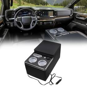 Ymx3-1-ab055-bk Sporacingrts Black Universal Enhanced Truck Seat Organizer With Led Light Us