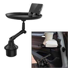 Successsss 232145272602 Cup Drink Holder Table Tray With Cell Phone Slot Coffee Stand Food Long Style