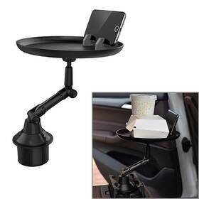 Successsss 550756397904 Cup Drink Holder Table Tray With Cell Phone Slot Coffee Stand Food Long Style