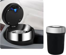 Suvnie-1118cal Suvnie Car Ashtray With Lid Portable Mini Trash Can 4.13 3.03 Inches Silver