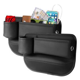 Yyy111 Swgxyze 2 Pack Leather Car Seat Gap Filler Organizers For Front Black