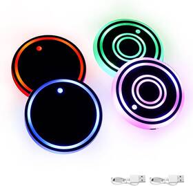 Tallew-holder-0115 Tallew 4 Pcs Led Cup Holder Lights Car Mat Yellow Blue White Green Pink