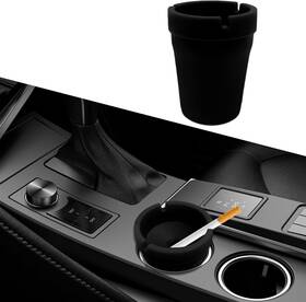 Qph6181 Tecledsn Car Ashtray With Lid Smokeless Smell Proof Windproof Black