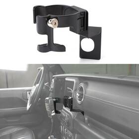 844ypwqre214at01 Tesin Black Cup Holder Phone Mount Trim For Jeep Wrangler Jl Jt 2018-2023 Accessories