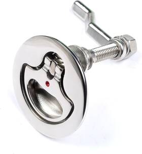 Thorn 608119328604 Boat Cam Latch Stainless Steel Marine Hatch Pull With Back Plate Sliver