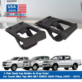 25042561-tgk710 Tkg 8130 1 Pair Gray Dash Cup Holder Fit Toyota Hilux Vigo Mk6 Mk7 Pickup 2005 - 2015