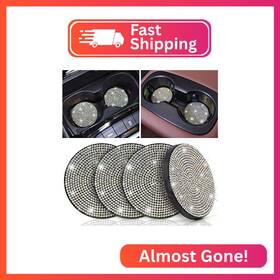 Cz22071104 Tobequeen Colorful Bling Car Coasters 4 Pack Crystal Rhinestone Cup Holder Coas