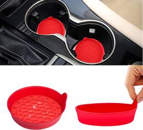 Red2pc Toiyason Tyscoaster02 385 Car Cup Coaster Universal Vehicle Spill Holder Non-slip 2 Pack Red Gear