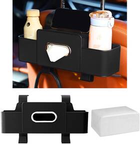 Kjx-65354 Toresper Car Back Seat Organizer With Cup Holder Tissue Box And Black