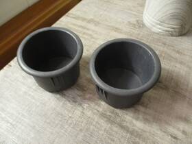 55548-42010 Toyota 1996-2000 Rav4 2 Door Rear Cup Holder Set Factory Oem Inserts Gray Ca Car