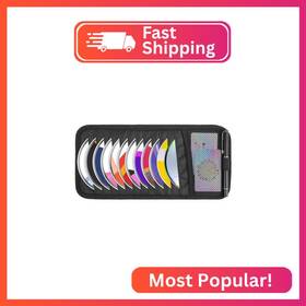 S5gks8ji3 Trinkrittey Black Car Cd Case Holder Dvd Vehicle Visor Storage Orangizer Large C