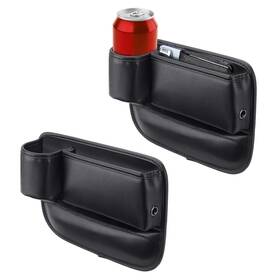 Upriver Fbm-up-lxf-wto758 2pcs Car Seat Gap Filler Organizer Black With Cup