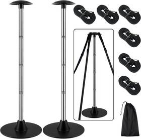 Veithi 709226426556 Boat Cover Support Poles 2 Pack Stainless Steel A Base Black