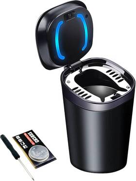 Wainynyda 768253086171 Car Ashtray With Lid Smell Proof Smokeless One Size