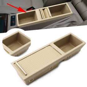 Waterttth 698632417572 Front Center Console Storage Box Drink Cup Holder For Bmw E46 3 Series Beige
