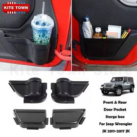 Y.c.068 Wfyb Y.c.012 4pcs Front And Rear Door Net Pocket Storage Box Organizer For Jeep Wrangler Jk 11