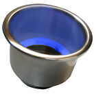 S-3511bc Whitecap Flush Mount Cup Holder With Blue Led Light Stainless Steel