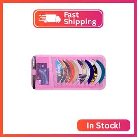 W-1xcarvisorcdholder-pink-v2 Wisdompro Car Cd Case Holder Vehicle Sun Visor Organizer For Cars With 12 Dvd S