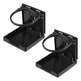 X Autohaux 745065760543 2pcs Black Car Folding Drink Cup Holder Universal For Boat Marine Caravan Rv