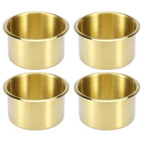 X Autohaux 752374943659 4pcs Stainless Steel Cup Drink Holder Replacment Gold Tone For Marine Boats Rvs