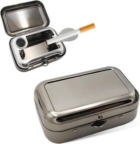 Yourkar-1647pa Yourkar Portable Ashtrays Stainless Steel Carry-on Mini Ashtray With One Size Black