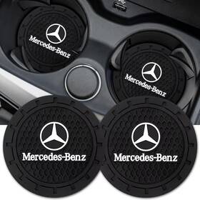 A-121513 Yunhechuhai Car Cup Holder Coaster Black 2pcs Mercedes-benz Series Universal Non-slip Insert