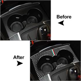 Yusen233 420015355528 Interior Water Cup Holder Panel Cover Trim Black For Alfa Romeo Giulia 2017-2019
