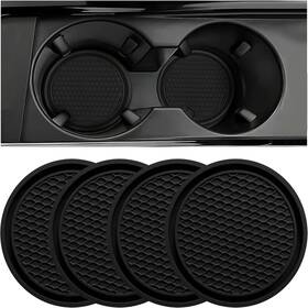 Zscbdbk4-us Zsdy Car Cup Coaster 4pcs Universal Auto Non-slip Holder Embedded In Black