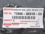 Genuine Oem Toyota 72806-0E010-C0 Rear Seat Armrest Cup Holder 14-19 Highlander. Fixed Price $31.09.