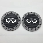 2 Pcs Rubber Car Cup Holder Inserts Coasters Pad Black W/gray Edge Infiniti Logo. Fixed Price $9.99.