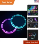 Led Cup Holder Lights, 2PCS Car Coasterss With 7 Colors Luminescent Light.... Fixed Price $18.56.