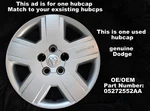 Genuine Dodge Avenger Hubcap 08 09 10 Cover Fits 16" Wheel Made By Chrysler. Fixed Price $38.00.