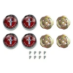 Mustang Wheel Cap Styled Steel (set Of 4) 64 1965 1966 1967 1968 Red. Fixed Price $146.95.