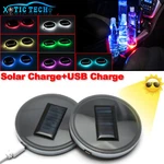 Solar Power Colorful Led Cup Holder Pad For Auto Interior Atmosphere Lights Lamp. Fixed Price $17.88.