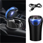 Car Ashtray With Lid, Detachable Usb Rechargeable 3.15 4.88 Inches, Blue. Fixed Price $19.70.