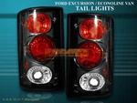00-06 Ford Excursion Econoline Tail Lights Black 95 96 97 98 99 01 02 03 04. Fixed Price $101.98.