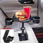 360 Rotating Car Drinks Holder Expander With 6" Food Tray Phone Slot Cup. Fixed Price $18.14.
