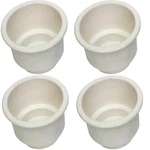 Four Plastic 3 5/8 White Cup Holder Boat Boston Whaler Aquasport Searay Pro Line. Fixed Price $13.99.