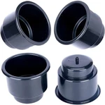 4PK Universal Plastic Drink Cup Insert Holder With Drain Boat Marine Car Black. Fixed Price $16.99.