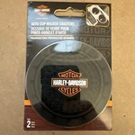 Harley-davidson Bar & Shield Auto Cup Holder Coasters Set Of 2 Trim-to-fit New. Fixed Price $14.99.