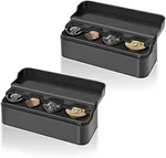 Compact 4-COMPARTMENT Car Coin Holder Automatic Organizer For Color: 2 Pack. Fixed Price $15.99.